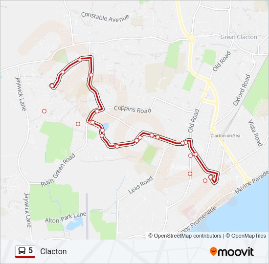 5 Bus Line Map