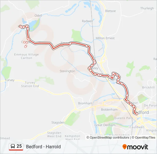 25 Bus Line Map