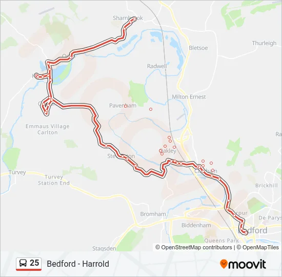 25 Bus Line Map