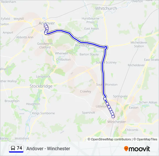 74 Bus Line Map