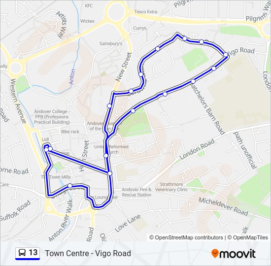 13 Bus Line Map