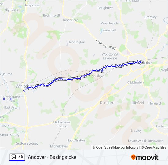 76 Bus Line Map