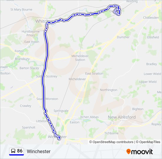 86 Bus Line Map