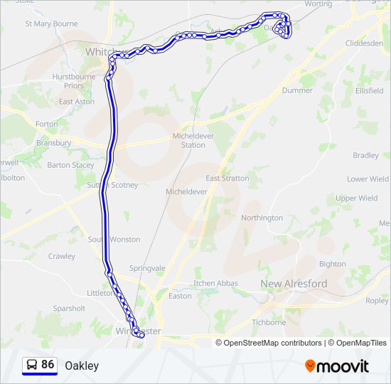 86 Bus Line Map