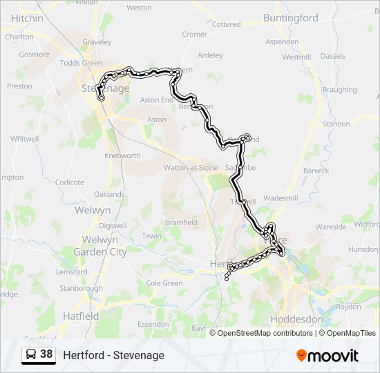38 Bus Line Map