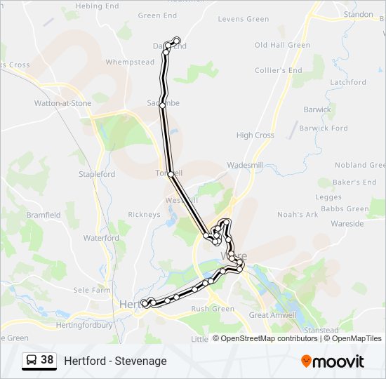 38 Bus Line Map
