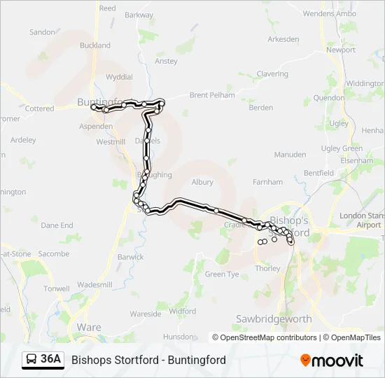 36A Bus Line Map