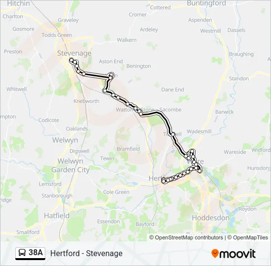 38A Bus Line Map