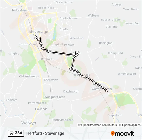 38A Bus Line Map