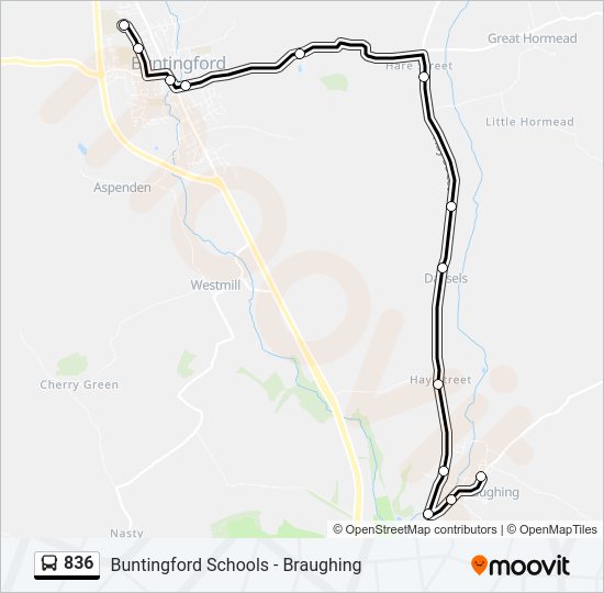 836 Bus Line Map