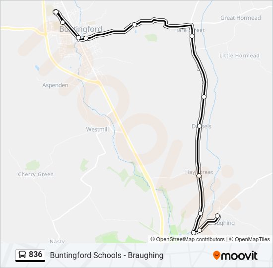 836 Bus Line Map