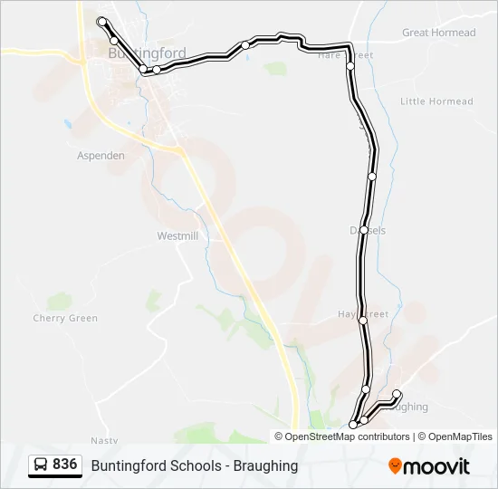 836 Bus Line Map
