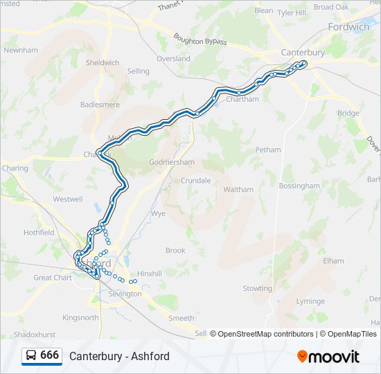 666 Bus Line Map