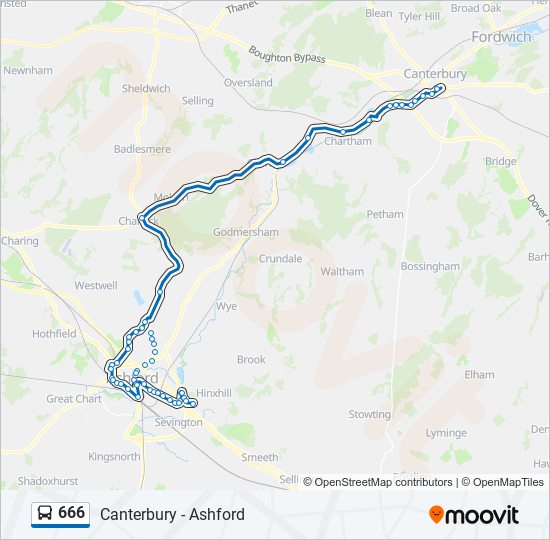666 Bus Line Map