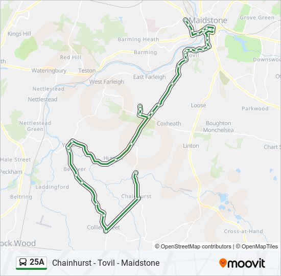 25A bus Line Map