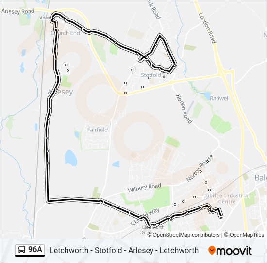 96A Bus Line Map