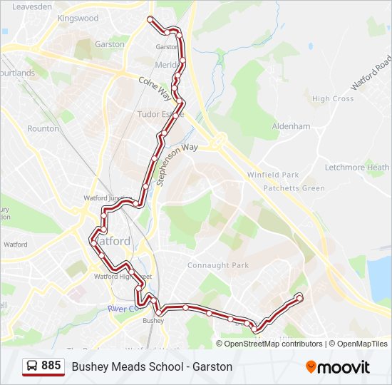 885 bus Line Map