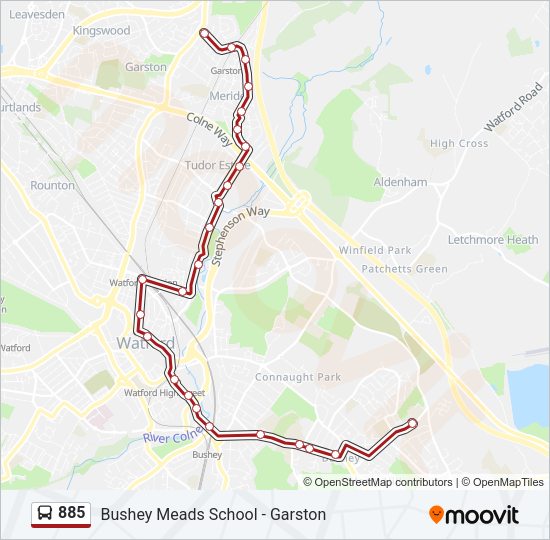 885 Bus Line Map