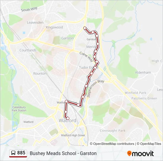 885 Bus Line Map