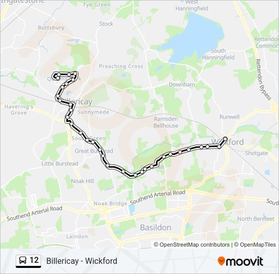 12 Bus Line Map