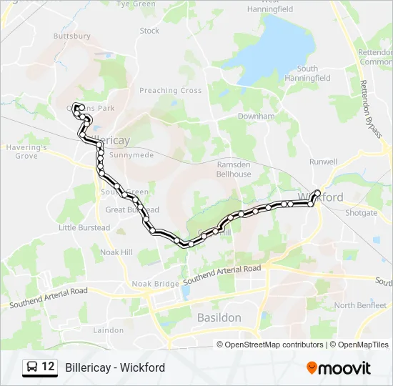 12 Bus Line Map