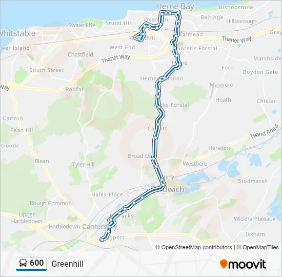 600 Route: Schedules, Stops & Maps - Greenhill (Updated)