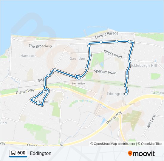 600 Bus Line Map