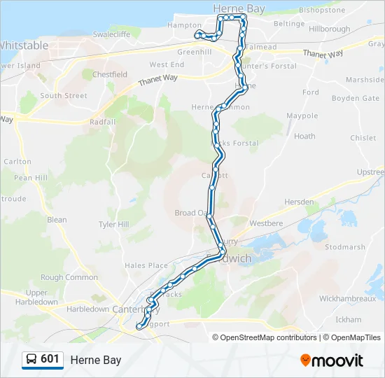 601 Bus Line Map