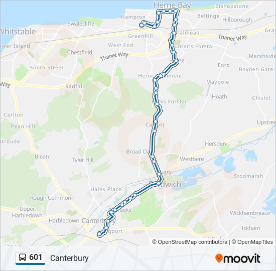 601 bus Line Map