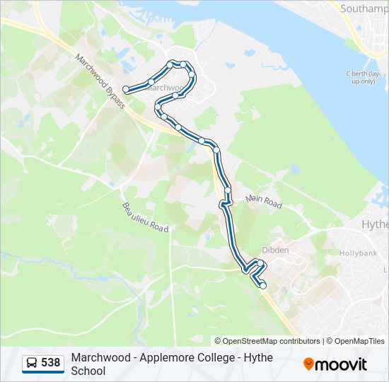 538 Bus Line Map