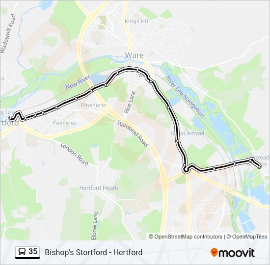 35 Bus Line Map