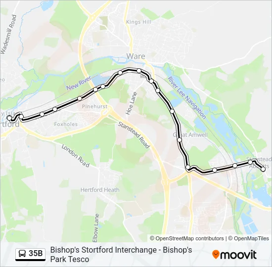 35B Bus Line Map