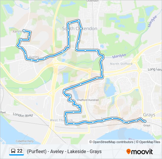 22 Bus Line Map