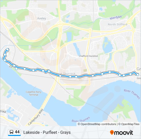 44 Bus Line Map