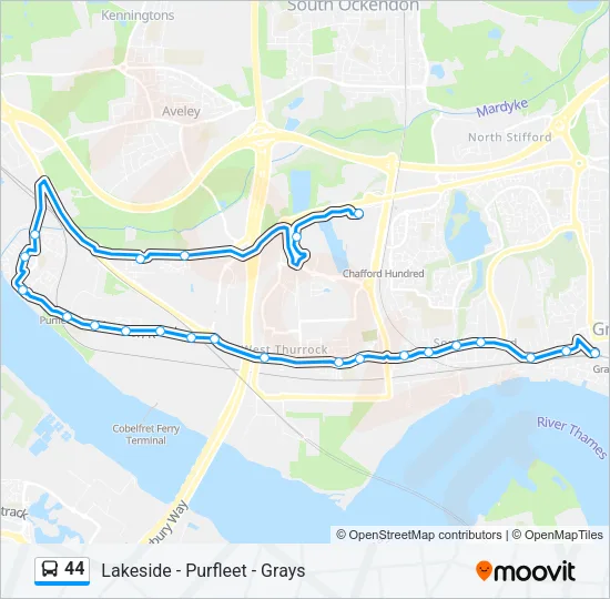 44 Bus Line Map