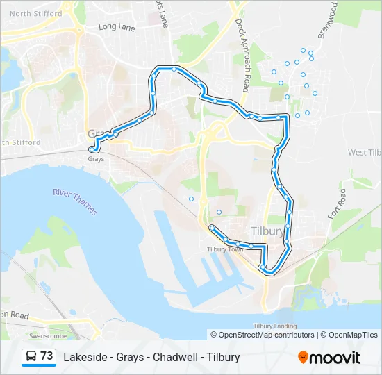 73 Bus Line Map