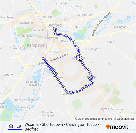 FL9 Bus Line Map