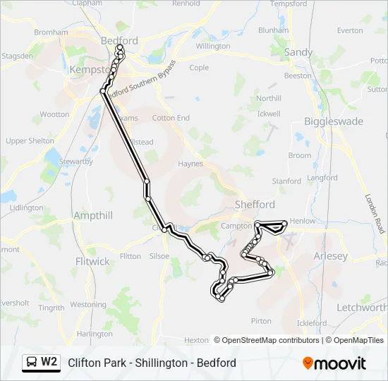 W2 Bus Line Map