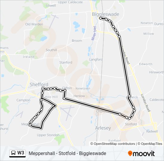 W3 Bus Line Map