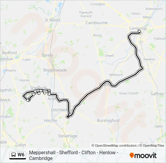 W6 Bus Line Map