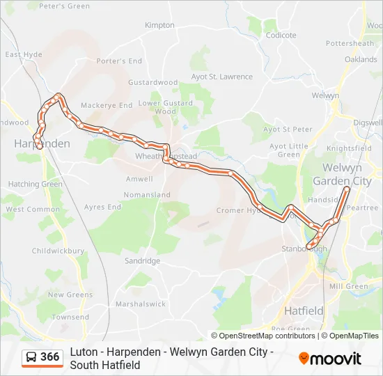 366 Route: Schedules, Stops & Maps - Harpenden (Updated)