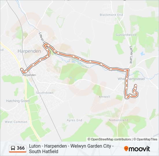 366 Bus Line Map