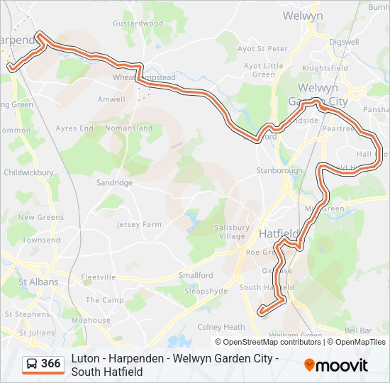 366 Bus Line Map