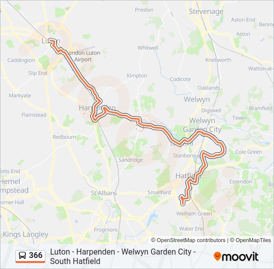 366 Bus Line Map