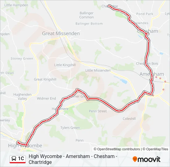 1C Bus Line Map