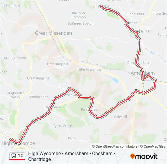 1C Bus Line Map