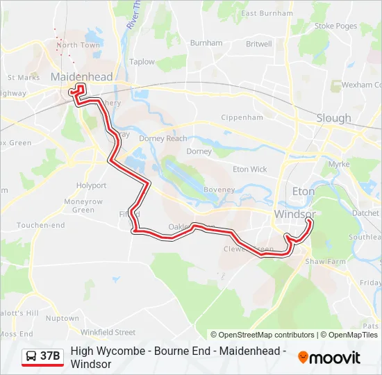 37B Bus Line Map
