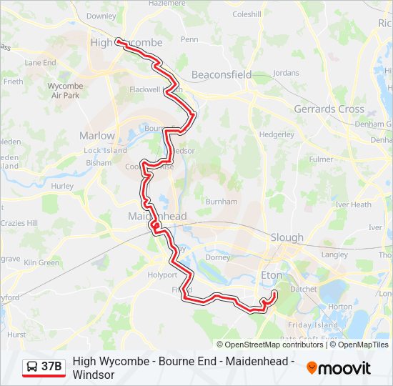 37B Bus Line Map