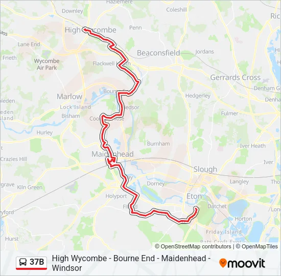 37B Bus Line Map