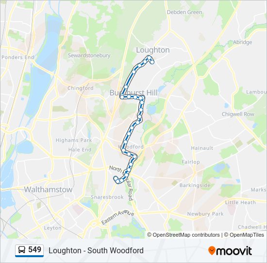549 Bus Line Map